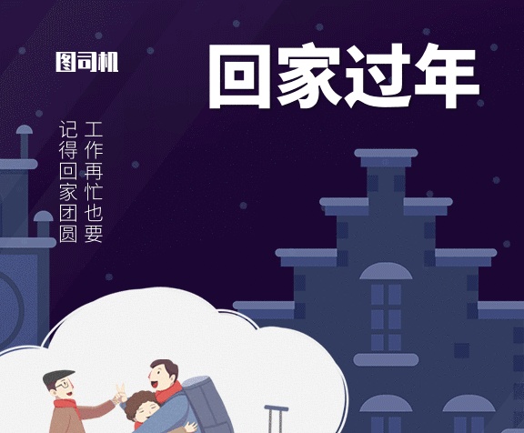 春節(jié)回家過年工作職場夜里想家海報