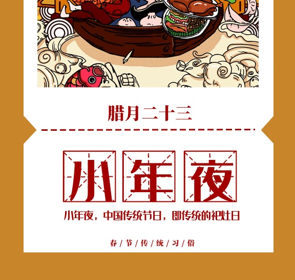 新春習(xí)俗臘月二十三小年夜gif手機(jī)海報