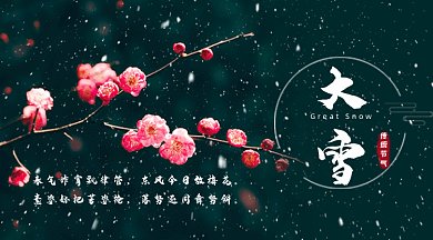暗調(diào)古風(fēng)高清梅花傳統(tǒng)節(jié)氣大雪gif橫圖