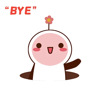 拜拜再见可爱卡通萌小花动态GIF表情包