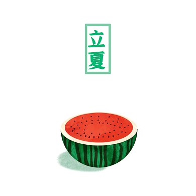 立夏夏天西瓜太陽(yáng)傘GIF文章配圖
