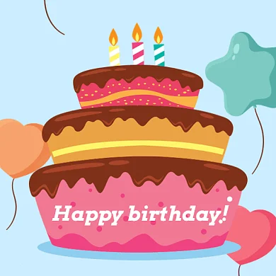 生日快乐卡通蛋糕气球gif表情包