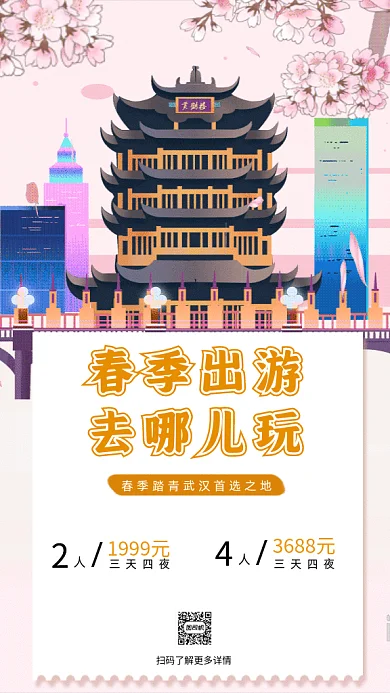 春季旅游武汉踏青赏花樱花季gif海报