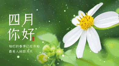 四月唯美绿色动态摄影图gif横图