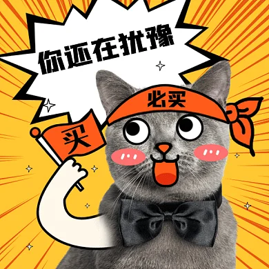 可爱促销猫咪必买gif表情包
