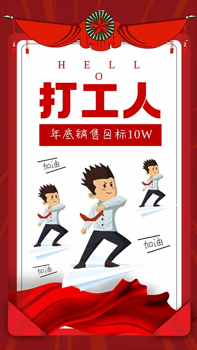打工人销售额GIf动态海报