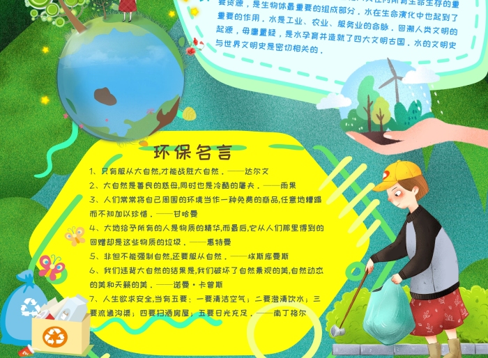 環(huán)保保護(hù)環(huán)境小報(bào)手抄報(bào)模板