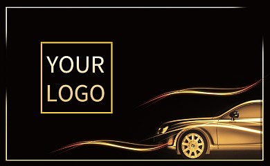 高端金色時尚汽車名片