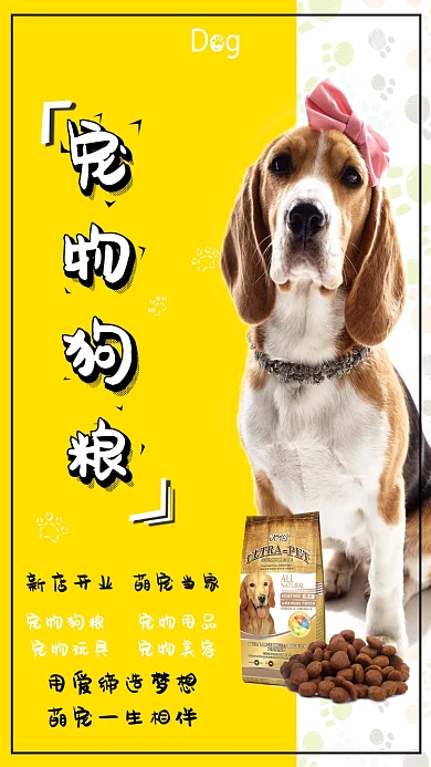 宠物狗粮手机海报
