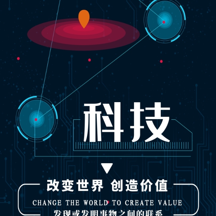 深色創(chuàng)意簡約科技改變生活手機海報