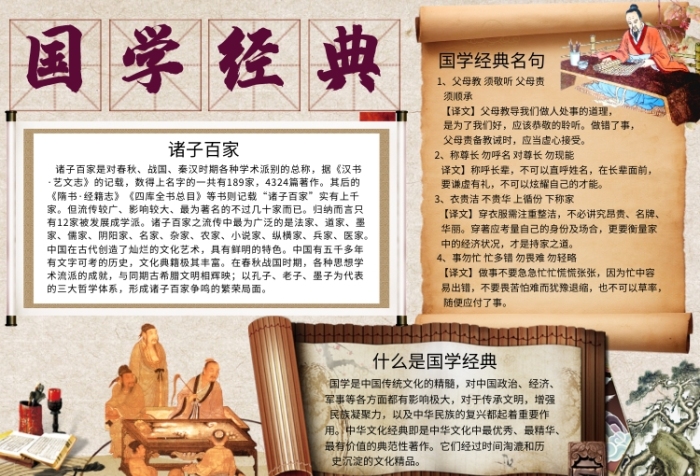 国学经典诸子百家小报 国学经典诸子百家小报
