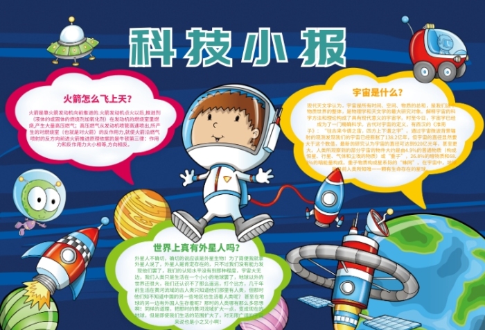 创意卡通科技小报 创意卡通科技小报