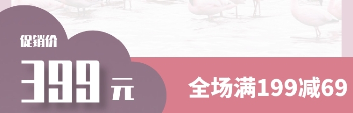    火烈鳥(niǎo)配色促銷標(biāo)簽直通車模板