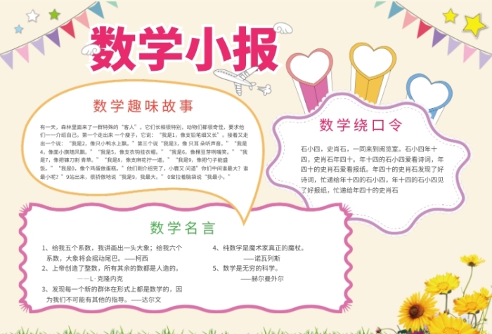数学学习教育小报 数学学习教育小报