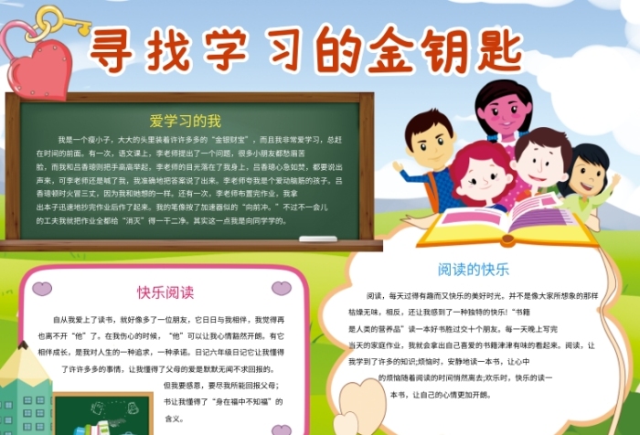尋找學(xué)習(xí)的金鑰匙創(chuàng)意學(xué)習(xí)閱讀小報(bào)