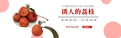 波点新鲜荔枝水果促销banner