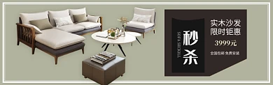 肉色家具家居实木沙发促销banner