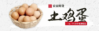 浅色调美食农产品土鸡蛋促销banner