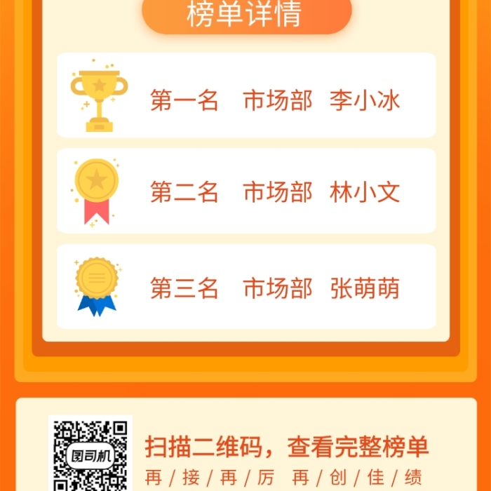 黃色簡約銷售排行季度榜單海報