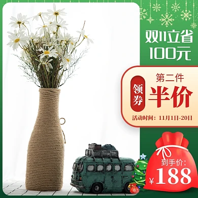 绿色小清新圣诞双十一装饰品干花直通车