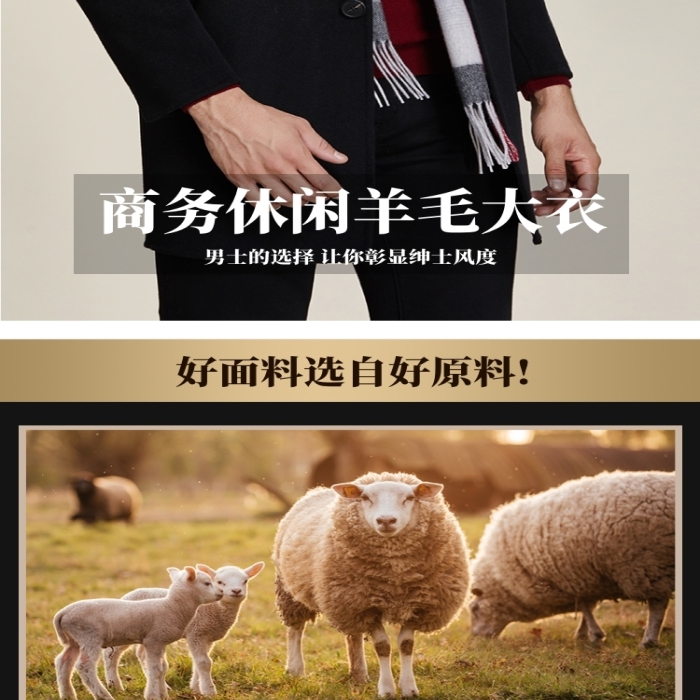 深色調(diào)商務(wù)休閑羊毛大衣詳情頁(yè)