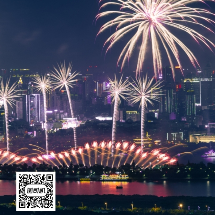 新年賞煙花祝福手機(jī)海報(bào)