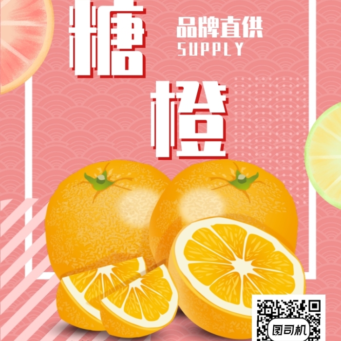 清新冰糖橙鮮果屋手機(jī)海報(bào)