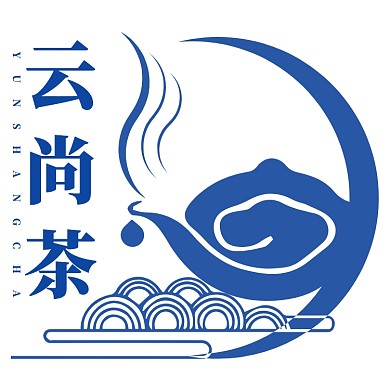 藍(lán)色大氣茶道茶具品茶logo