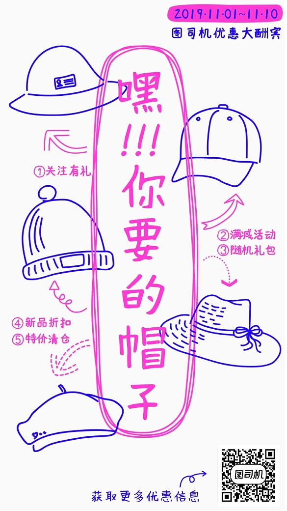 創(chuàng)意帽子促銷手機(jī)海報(bào)