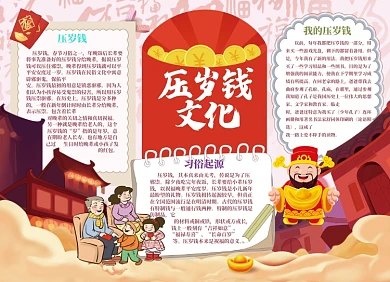 压岁钱文化小报