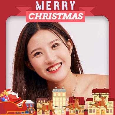 红色喜庆圣诞快乐头像淘宝直通车图片