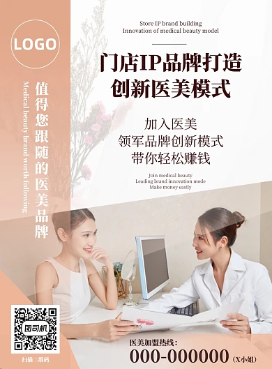 医美美容门店品牌打造微商运营海报