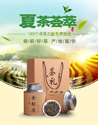 2020夏季茶叶促销绿色海报