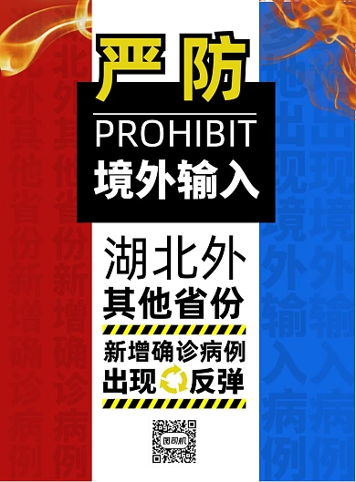 严防进外输入病例印刷海报
