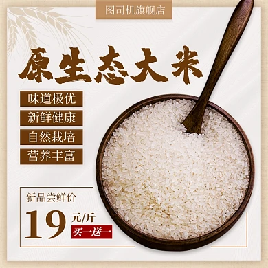 原生态大米新品上新中国风促销主图