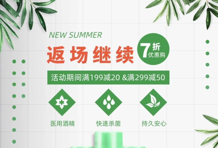 618返場(chǎng)繼續(xù)醫(yī)藥保健酒精電商海報(bào)