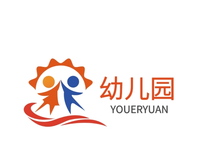 扁平幾何幼兒園標(biāo)志logo