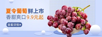 水果生鲜葡萄提子新品促销banner