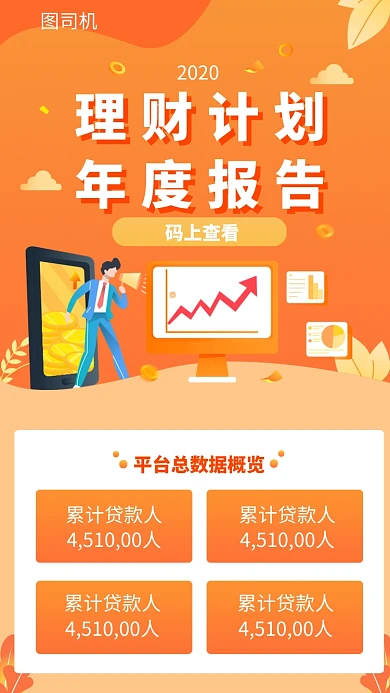 理财计划年度报告手机海报