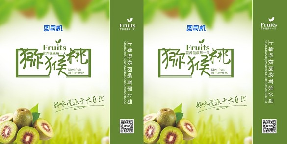 獼猴桃綠色清新手提袋設計