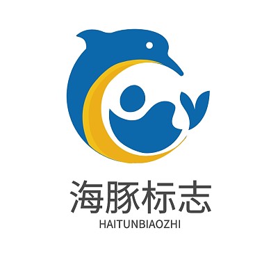 海豚卡通扁平標(biāo)志
