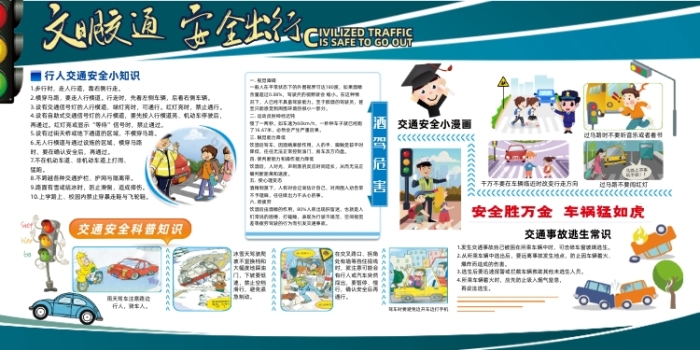 交通規(guī)則安全教育知識(shí)宣傳欄展板