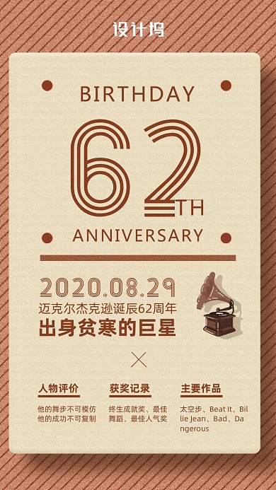 迈克尔杰克逊62周年诞辰海报