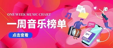 音乐榜单卡通手绘公众号首图