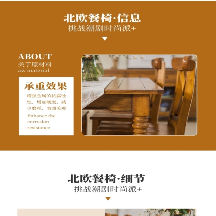實木家具餐桌椅座椅椅子電商淘寶詳情頁
