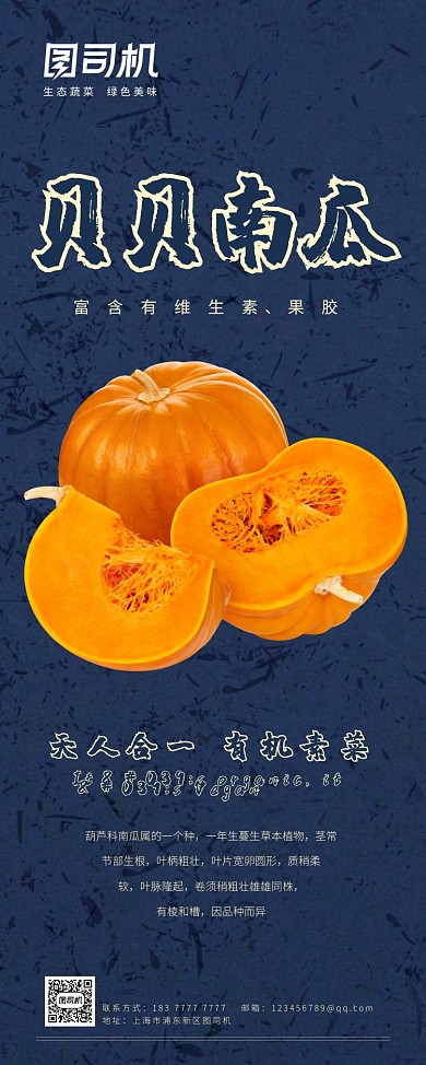 貝貝南瓜簡約清新易拉寶
