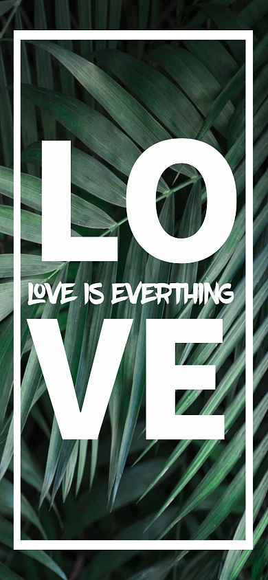 字母创意绿叶清新手机壁纸