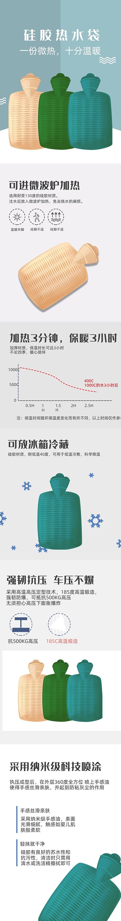 冬季保暖熱水袋膠袋水袋暖手寶詳情頁