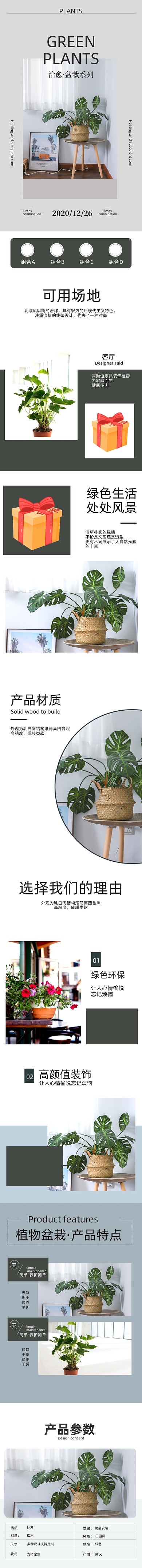 植物盆栽室內(nèi)綠植空氣清晰詳情頁