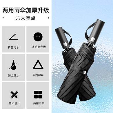 戶外自動加厚折疊雨傘簡約功能介紹主圖